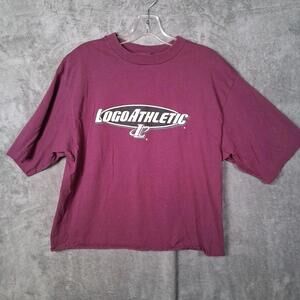 Vtg Competitor T Shirt Mens XLT Cropped Maroon Made In USA Single‎ Stitch